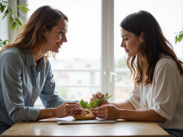 Nutricionista consultando con un cliente, enfocándose en el cuidado personalizado.